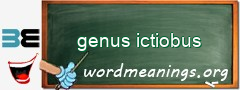 WordMeaning blackboard for genus ictiobus